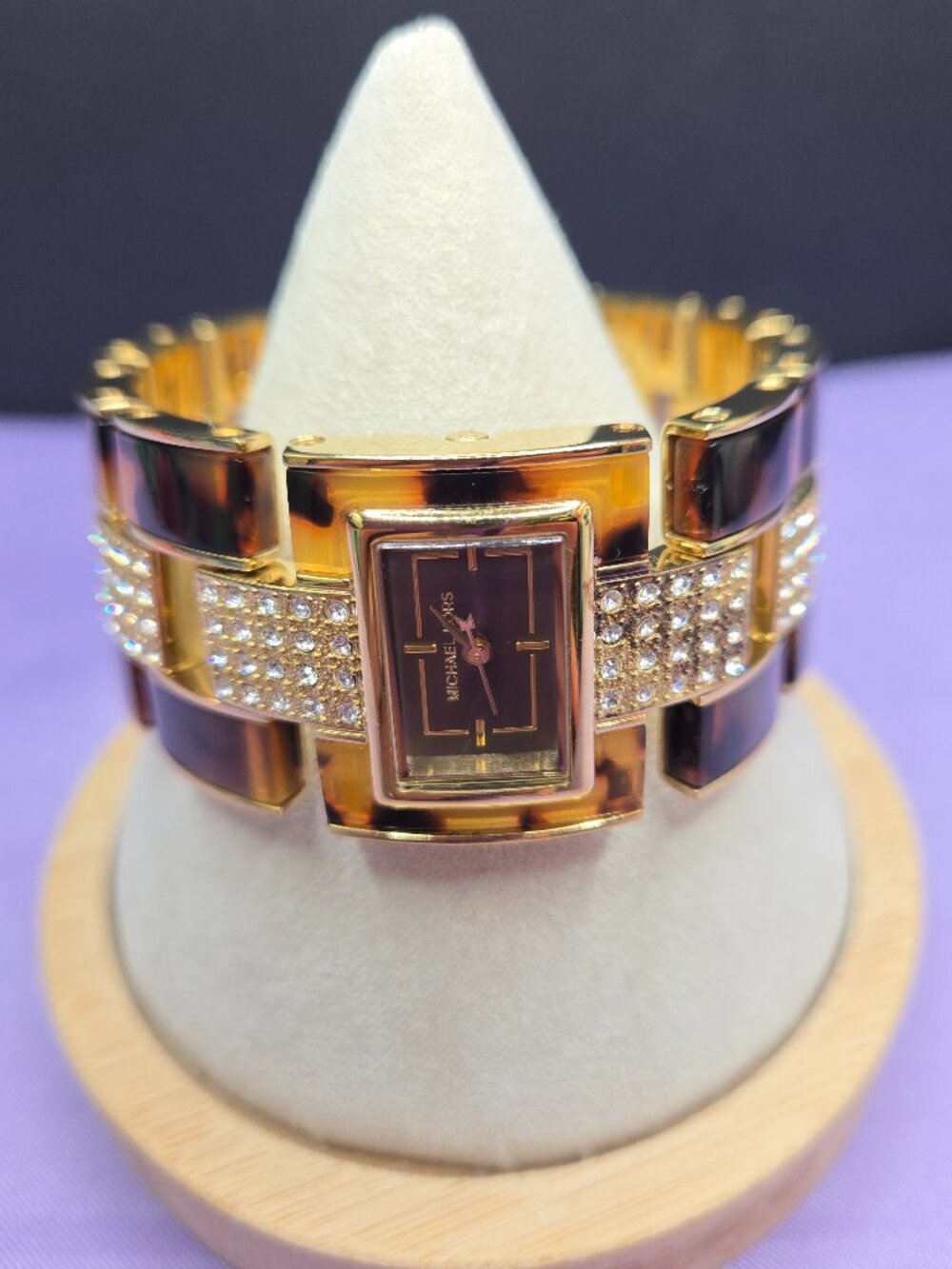 Michael Kors Gold Tone Tortoiseshell Ladies Watch with Rhinestone